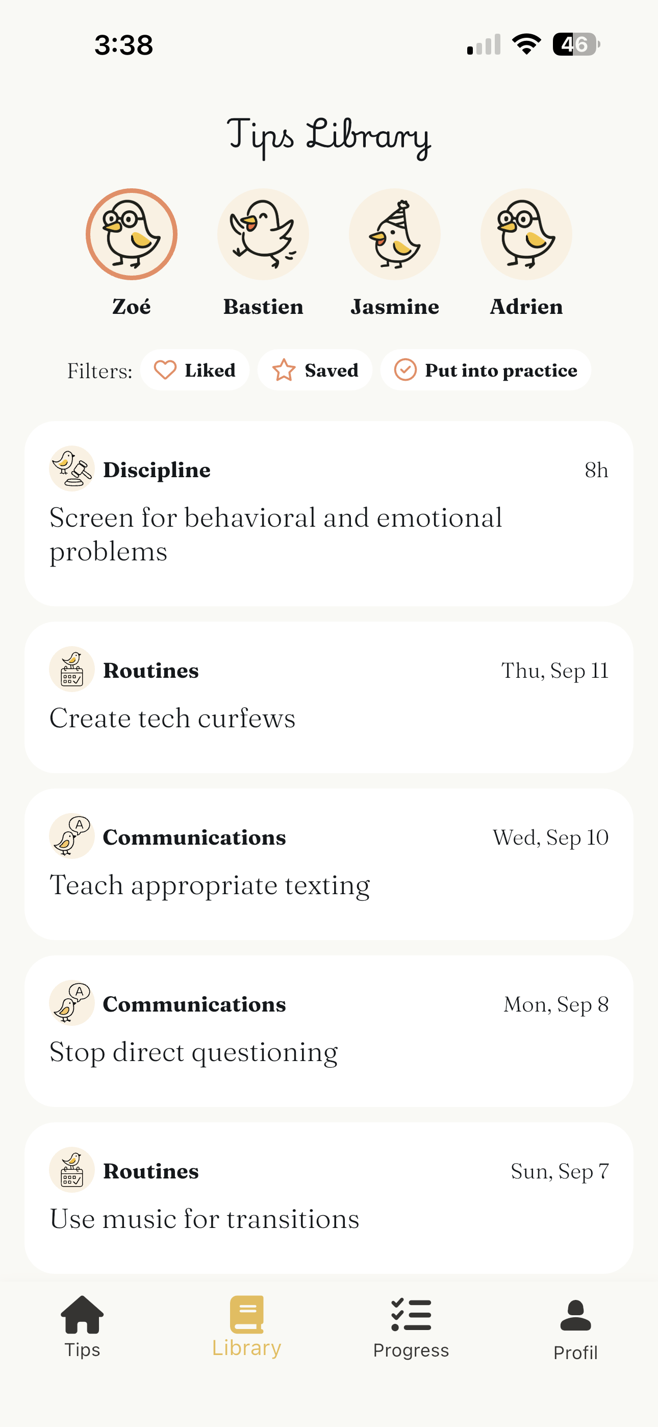 NudgeNest tips library